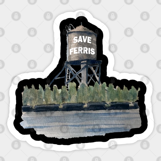 Save Ferris - Water Tower Sticker by RetroZest